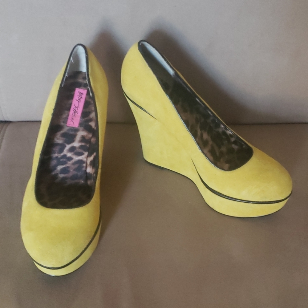 Betsey Johnson Neon Suede Platforms
